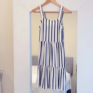 Loft Size 2P dress. White w/vertical black stripe.